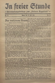 In Freier Stunde : Unterhaltungsbeilage zum „Posener Tageblatt”. 1927, Nr. 21 (19 Juli)