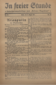 In Freier Stunde : Unterhaltungsbeilage zum „Posener Tageblatt”. 1927, Nr. 33 (2 August)
