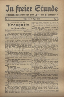 In Freier Stunde : Unterhaltungsbeilage zum „Posener Tageblatt”. 1927, Nr. 41 (11 August)