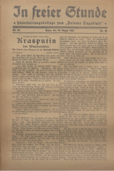In Freier Stunde : Unterhaltungsbeilage zum „Posener Tageblatt”. 1927, Nr. 48 (20 August)