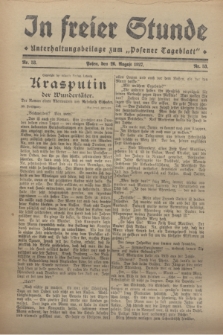 In Freier Stunde : Unterhaltungsbeilage zum „Posener Tageblatt”. 1927, Nr. 53 (26 August)