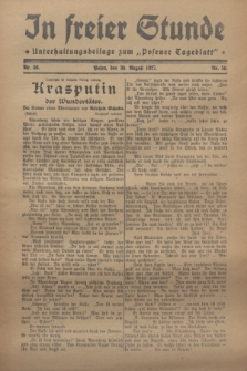 In Freier Stunde : Unterhaltungsbeilage zum „Posener Tageblatt”. 1927, Nr. 56 (30 August)