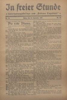 In Freier Stunde : Unterhaltungsbeilage zum „Posener Tageblatt”. 1927, Nr. 68 (13 September)