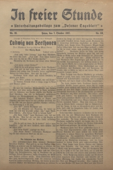 In Freier Stunde : Unterhaltungsbeilage zum „Posener Tageblatt”. 1927, Nr. 89 (7 Oktober)