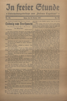 In Freier Stunde : Unterhaltungsbeilage zum „Posener Tageblatt”. 1927, Nr. 102 (22 Oktober)