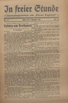 In Freier Stunde : Unterhaltungsbeilage zum „Posener Tageblatt”. 1927, Nr. 111 (3 November)