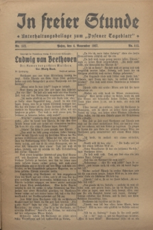 In Freier Stunde : Unterhaltungsbeilage zum „Posener Tageblatt”. 1927, Nr. 112 (4 November)