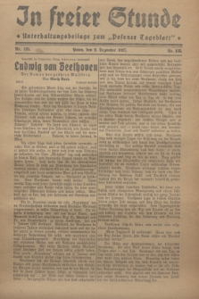 In Freier Stunde : Unterhaltungsbeilage zum „Posener Tageblatt”. 1927, Nr. 135 (2 Dezember)
