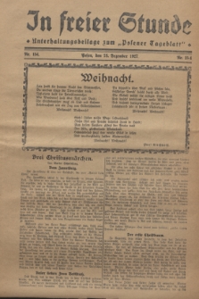 In Freier Stunde : Unterhaltungsbeilage zum „Posener Tageblatt”. 1927, Nr. 154 (25 Dezember)