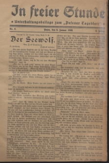 In Freier Stunde : Unterhaltungsbeilage zum „Posener Tageblatt”. Jg.2, Nr. 6 (8 Januar 1928)
