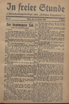 In Freier Stunde : Unterhaltungsbeilage zum „Posener Tageblatt”. Jg.2, Nr. 14 (18 Januar 1928)
