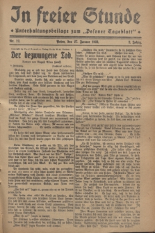 In Freier Stunde : Unterhaltungsbeilage zum „Posener Tageblatt”. Jg.2, Nr. 22 (27 Januar 1928)