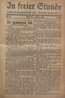 In Freier Stunde : Unterhaltungsbeilage zum „Posener Tageblatt”. Jg.2, Nr. 30 (7 Februar 1928)