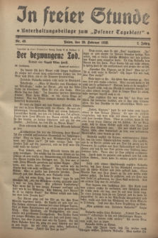 In Freier Stunde : Unterhaltungsbeilage zum „Posener Tageblatt”. Jg.2, Nr. 49 (29 Februar 1928)