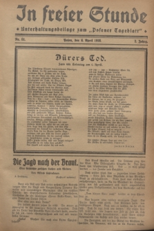In Freier Stunde : Unterhaltungsbeilage zum „Posener Tageblatt”. Jg.2, Nr. 81 (6 April 1928)