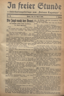 In Freier Stunde : Unterhaltungsbeilage zum „Posener Tageblatt”. Jg.2, Nr. 93 (22 April 1928)