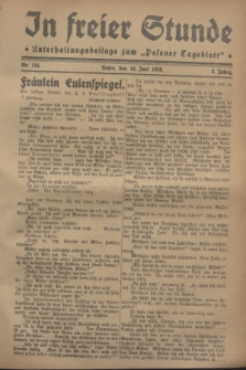 In Freier Stunde : Unterhaltungsbeilage zum „Posener Tageblatt”. Jg.2, Nr. 134 (14 Juni 1928)