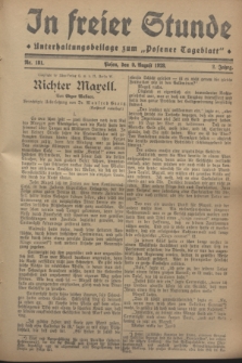 In Freier Stunde : Unterhaltungsbeilage zum „Posener Tageblatt”. Jg.2, Nr. 181 (9 August 1928)