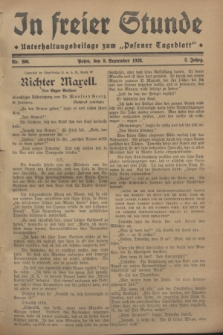 In Freier Stunde : Unterhaltungsbeilage zum „Posener Tageblatt”. Jg.2, Nr. 206 (8 September 1928)