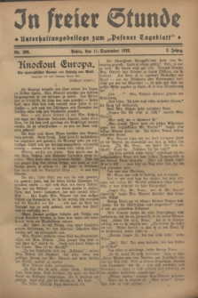 In Freier Stunde : Unterhaltungsbeilage zum „Posener Tageblatt”. Jg.2, Nr. 208 (11 September 1928)