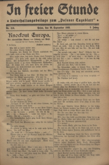 In Freier Stunde : Unterhaltungsbeilage zum „Posener Tageblatt”. Jg.2, Nr. 216 (20 September 1928)