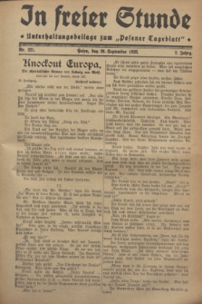 In Freier Stunde : Unterhaltungsbeilage zum „Posener Tageblatt”. Jg.2, Nr. 221 (26 September 1928)