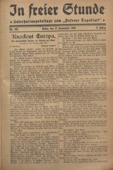 In Freier Stunde : Unterhaltungsbeilage zum „Posener Tageblatt”. Jg.2, Nr. 222 (27 September 1928)