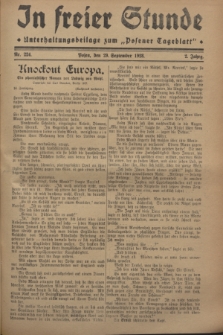 In Freier Stunde : Unterhaltungsbeilage zum „Posener Tageblatt”. Jg.2, Nr. 224 (29 September 1928)
