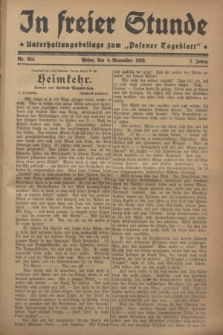 In Freier Stunde : Unterhaltungsbeilage zum „Posener Tageblatt”. Jg.2, Nr. 254 (4 November 1928)