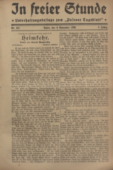 In Freier Stunde : Unterhaltungsbeilage zum „Posener Tageblatt”. Jg.2, Nr. 257 (8 November 1928)