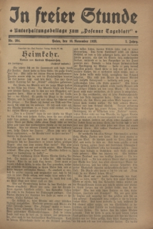 In Freier Stunde : Unterhaltungsbeilage zum „Posener Tageblatt”. Jg.2, Nr. 264 (16 November 1928)