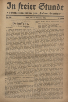 In Freier Stunde : Unterhaltungsbeilage zum „Posener Tageblatt”. Jg.2, Nr. 265 (17 November 1928)