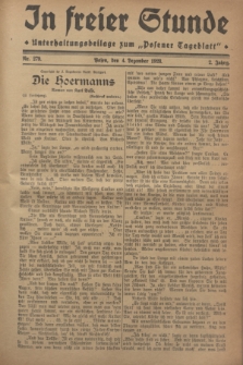 In Freier Stunde : Unterhaltungsbeilage zum „Posener Tageblatt”. Jg.2, Nr. 279 (4 Dezember 1928)