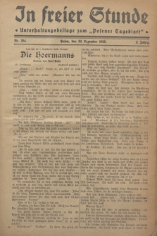 In Freier Stunde : Unterhaltungsbeilage zum „Posener Tageblatt”. Jg.2, Nr. 294 (22 Dezember 1928)