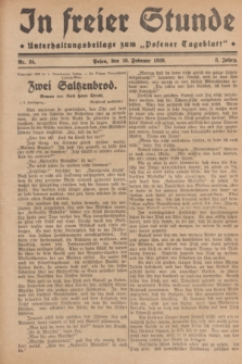 In Freier Stunde : Unterhaltungsbeilage zum „Posener Tageblatt”. Jg.3, Nr. 34 (10 Februar 1929)