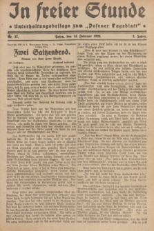 In Freier Stunde : Unterhaltungsbeilage zum „Posener Tageblatt”. Jg.3, Nr. 37 (14 Februar 1929)