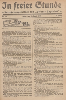 In Freier Stunde : Unterhaltungsbeilage zum „Posener Tageblatt”. Jg.3, Nr. 191 (22 August 1929)