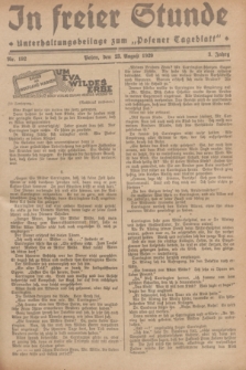In Freier Stunde : Unterhaltungsbeilage zum „Posener Tageblatt”. Jg.3, Nr. 192 (23 August 1929)