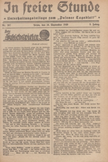 In Freier Stunde : Unterhaltungsbeilage zum „Posener Tageblatt”. Jg.3, Nr. 207 (10 September 1929)