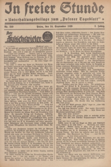 In Freier Stunde : Unterhaltungsbeilage zum „Posener Tageblatt”. Jg.3, Nr. 219 (24 September 1929)