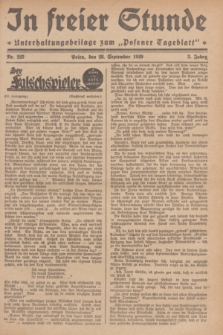 In Freier Stunde : Unterhaltungsbeilage zum „Posener Tageblatt”. Jg.3, Nr. 223 (28 September 1929)