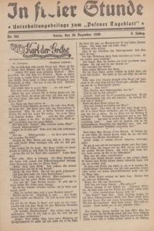 In Freier Stunde : Unterhaltungsbeilage zum „Posener Tageblatt”. Jg.3, Nr. 291 (18 Dezember 1929)