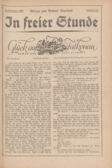 In Freier Stunde : Beilage zum „Posener Tageblatt”. 1935, Nr. 212 (15 September)