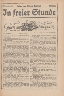 In Freier Stunde : Beilage zum „Posener Tageblatt”. 1935, Nr. 214 (18 September)