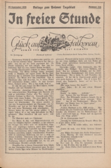 In Freier Stunde : Beilage zum „Posener Tageblatt”. 1935, Nr. 215 (19 September)