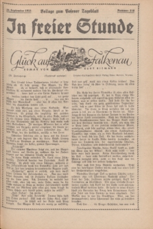 In Freier Stunde : Beilage zum „Posener Tageblatt”. 1935, Nr. 216 (20 September)