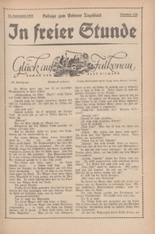 In Freier Stunde : Beilage zum „Posener Tageblatt”. 1935, Nr. 218 (22 September)