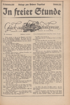 In Freier Stunde : Beilage zum „Posener Tageblatt”. 1935, Nr. 221 (26 September)