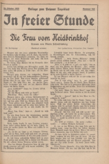 In Freier Stunde : Beilage zum „Posener Tageblatt”. 1935, Nr. 245 (24 Oktober)