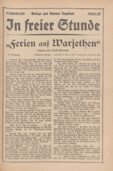 In Freier Stunde : Beilage zum „Posener Tageblatt”. 1935, Nr. 260 (12 November)